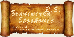 Branimirka Stošković vizit kartica